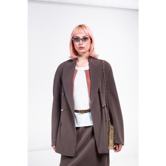 Jil Sander Vintage Brown Double Breasted Blazer - Picture 4 of 8